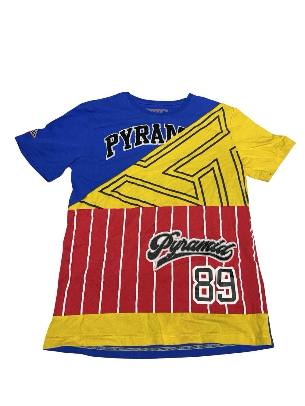 Black Pyramid Colorblock Graphic T Shirt Adult Small Multicolor Streetwear Tee